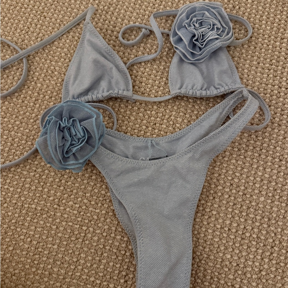 SAME light blue swimsuit